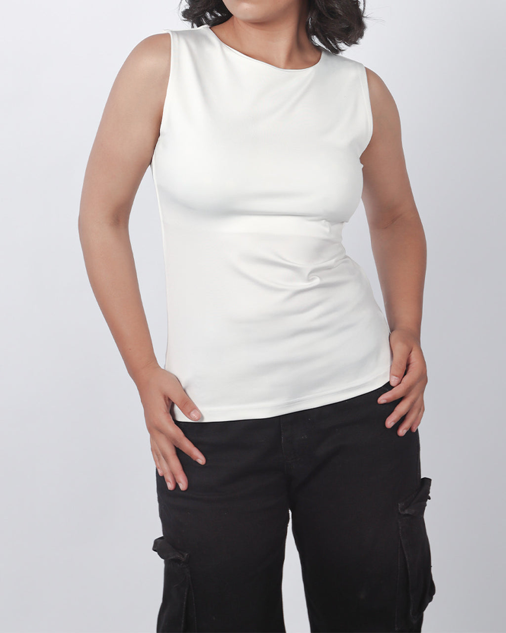 Sleeveless Tee – Soft Everyday Basic White